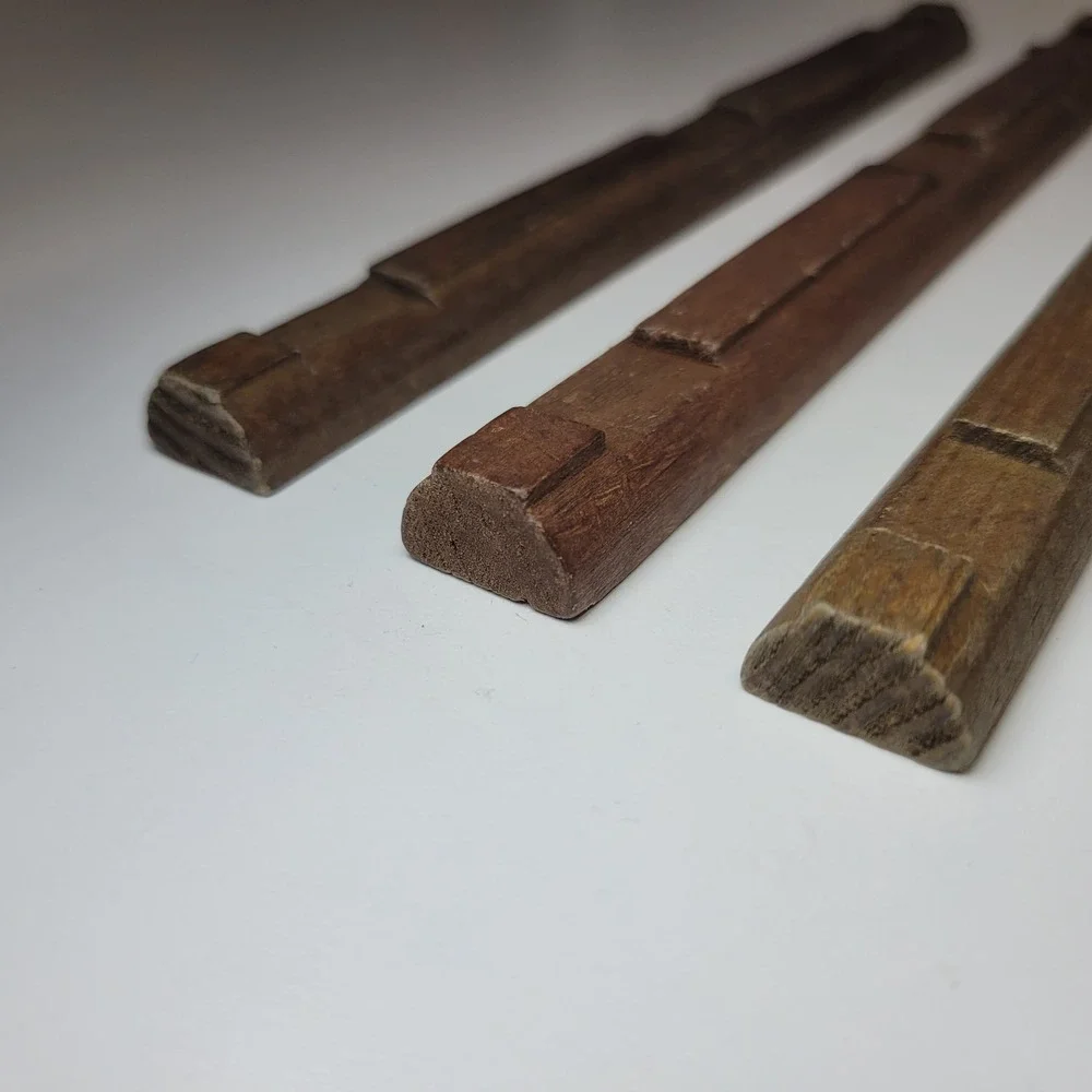 Lincoln Logs Vintage Wood Flat Side Replacement Pieces 7.5 Inch Set of 3